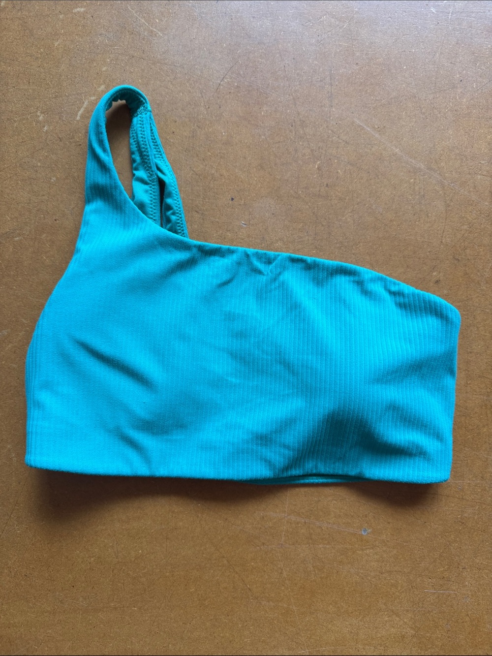 lululemon athletica Teal One-Shoulder Sports Bra ribbed align size 6